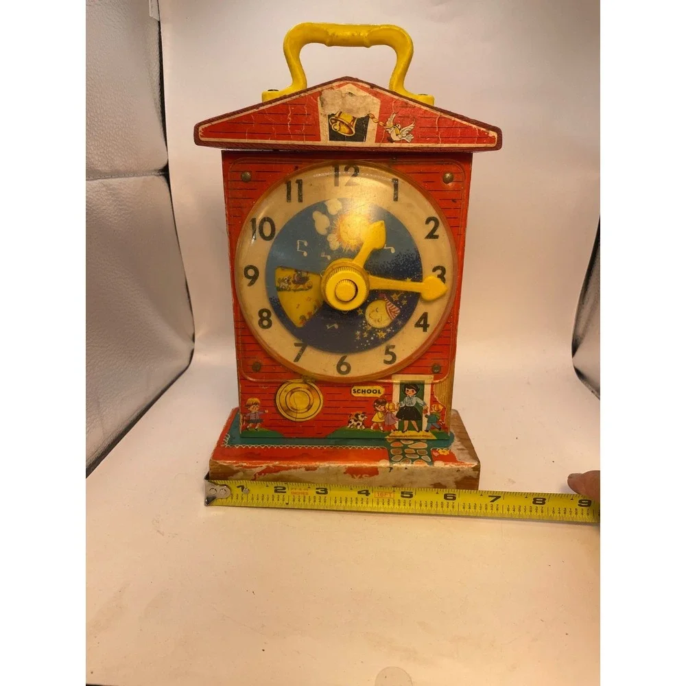 Fisher Price Musical Tick Tock Teaching Clock Music Japan Movement-Works 1962-68